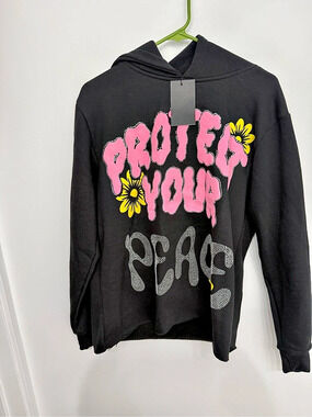Euphoric 777 Protect Your Peace Hoodie Black & Pink